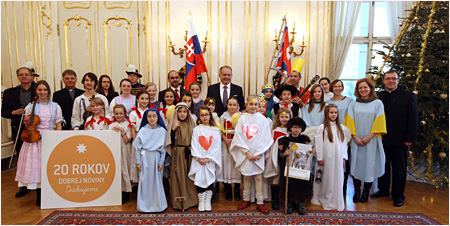 13.1.2015 - Prezident Andrej Kiska prijal kolednkov Dobrej noviny