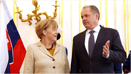 20.10.2014 - Prezident prijal kancelrku NSR Angelu Merkelov