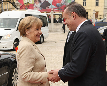 20.10.2014 - Prezident prijal kancelrku NSR Angelu Merkelov