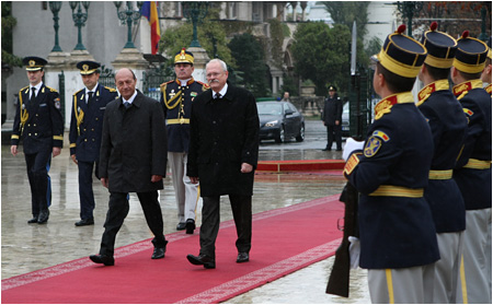 Oficilny privtac ceremonil v palci Cotroceni - Bukure, 16.10.2009