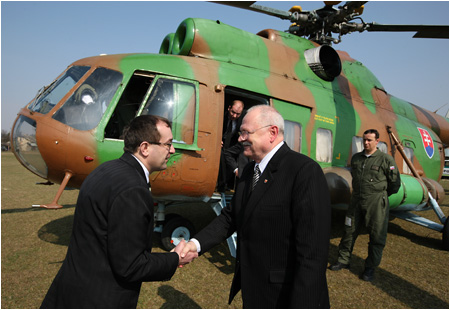 Prezident na zasadnut protipovodovho tbu v Strede nad Bodrogom - 25.3.2010