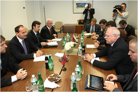 25.9.2012 - Bilaterlne stretnutie prezidenta SR s Bujarom Nishanim, prezidentom Albnska