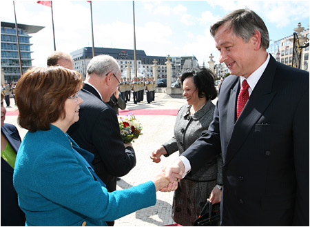 Oficilna nvteva prezidenta Slovinskej republiky Danila Trka s manelkou - 22.4.2008