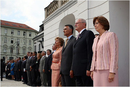 Prezident Portugalskej republiky Anbal Antnio Cavaco Silva s manelkou na oficilnej nvteve Slovenska - 4.9.2008