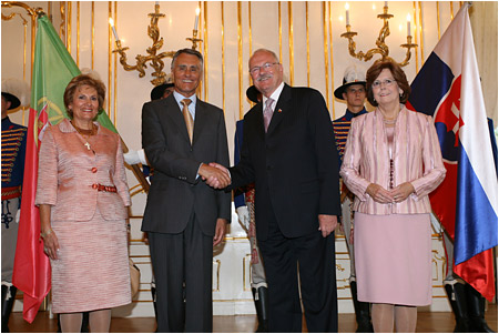 Prezident Portugalskej republiky Anbal Antnio Cavaco Silva s manelkou na oficilnej nvteve Slovenska - 4.9.2008