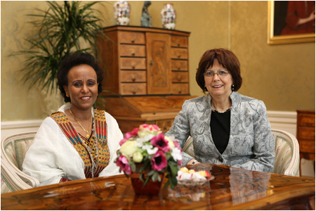 Prijatie maneliek vevyslancov Etipie a Nambie
