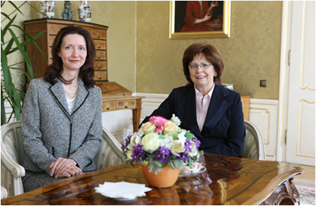 First Lady welcomed the spouse oft the new Latvian ambassador to Slovakia