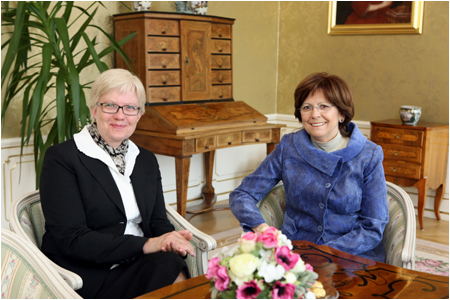Mrs. Gaparoviov welcomed the spouse of the new ambassador of Iceland