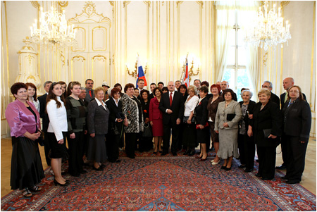 Personalities of the Slovak Red Cross at a meeting with the presidential couple