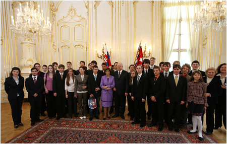 Presidential couple met successful solvers of high school international olympiads in various subjects