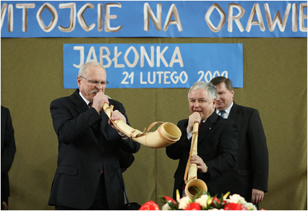 Slovensk prezident Ivan Gaparovi a posk prezident Lech Kaczyski sa stretli na Orave - 21.2.2009