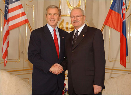 Prezident SR Ivan Gaparovi sa stretol sprezidentom USA