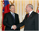 The President of the Slovak Republic Received Prime Minister of the United Kingdom of Great Britain and Northern Ireland Tony Blair