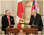 President of the Republic of Poland Lech Kaczynski on official visit in Slovakia