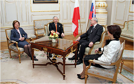 President of the Republic of Poland Lech Kaczynski on official visit in Slovakia