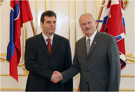 President of the Slovak Republic Received the Prime Minister of the Government of the Republic of Serbia 