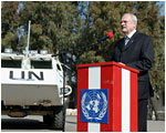 Prezident SR navtvil slovenskch vojakov v misii UNDOF na Golanskch vinch 