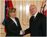 Prezident SR Ivan Gaparovi prijal predsednku Sentu Belgickho krovstva
