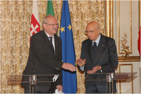 Prezident SR sa v Rme stretol s talianskym prezidentom Napolitanom 