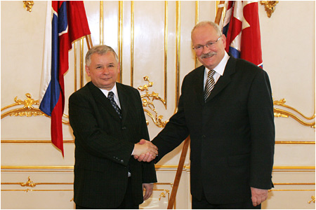 Slovak President Receives Polish Prime Minister Jarosaw Kaczyski