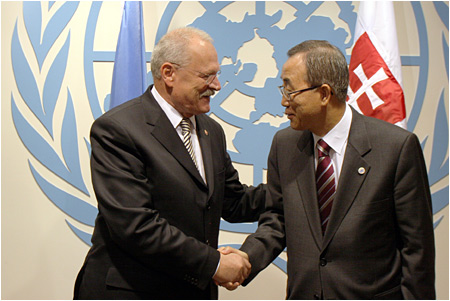 Prezident SR sa stretol s generlnym tajomnkom OSN Ban Ki-Moonom