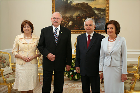 Prezidenta SR Ivana Gaparovia privtal vo Varave posk prezident Lech Kaczynski  - 6.6.2008