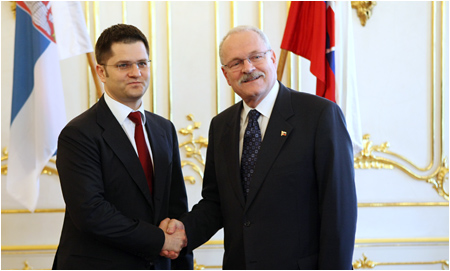 President of the Slovak Republic meets the Minister of Foreign Affairs of Serbia, Vuk Jeremic