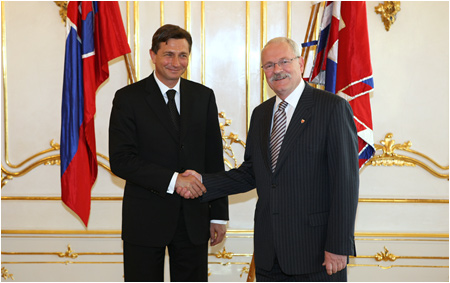 President of the Slovak Republic receives Slovenian Prime Minister Borut Pahor