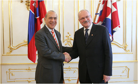 President of the Slovak republic Ivan Gaparovi meets Angel Gurra, Secretary General of the OECD 