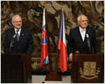 Prezident SR Ivan Gaparovi sa stretol s prezidentom eskej republiky Vclavom Klausom