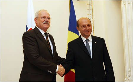 Slovak President Holds Talks with President of Romania Traian Bsescu in Bucharest