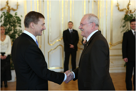 President Ivan Gaparovi Receives Estonian Prime Minister Andrus Ansip