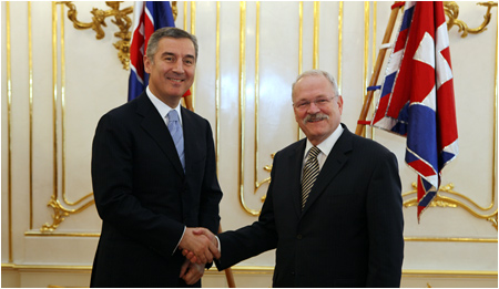 Prezident SR Ivan Gaparovi privtal v Prezidentskom palci predsedu vldy iernohorskej republiky