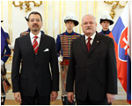 Prezident SR Ivan Gaparovi prijal vevyslanca Franczskej republiky na nstupnej audiencii 