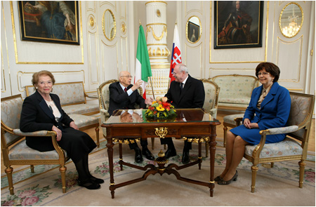 Taliansky prezident Giorgio Napolitano na oficilnej nvteve Slovenska