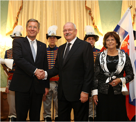 Nemeck prezident Christian Wulff na nvteve Slovenska