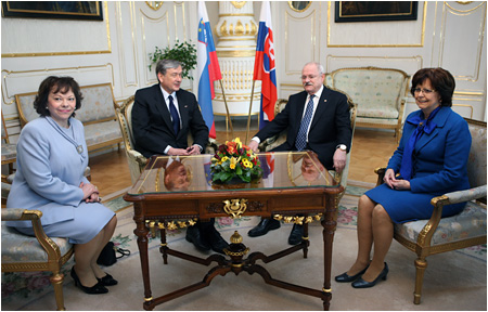 The Slovenian President on an official visit to the Slovak Republic