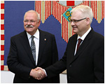Ivan Gaparovi v Zhrebe rokoval s prezidentom Ivom Josipoviom 