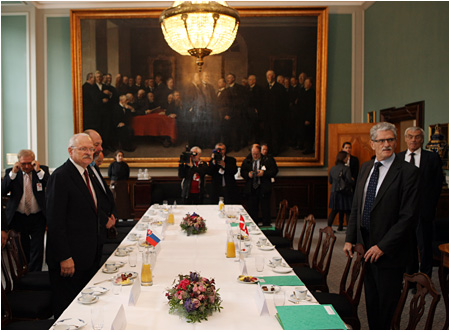 Ivan Gaparovi v Kodani rokoval s predsedom dnskeho parlamentu 