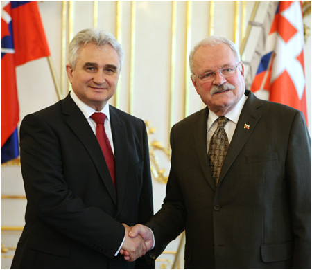 Slovak President Receives President of the Senate of the Parliament of the Czech Republic Milan tch