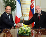 Franczsky prezident Francois Hollande na oficilnej nvteve Slovenskej republiky
