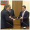 Official visit to the Russian Federation Krasnoyarsk - Administration Building Governors Hall Signing of the Memorandum on Cooperation between the Koice Self-Government Region and the Krasnoyarsk Region 9 November 2006 [new window]